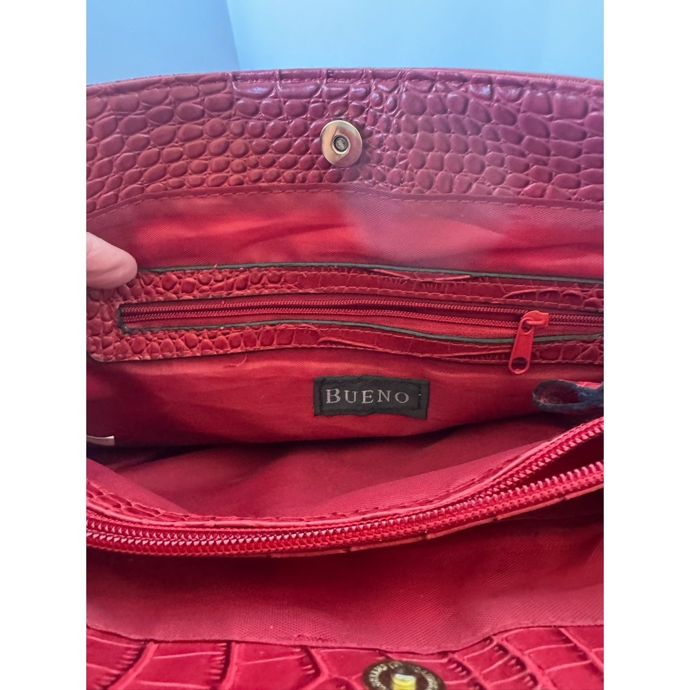Maroon Red Bueno Vegan Faux Leather Croc Tote Bag for Women - Good‎ Condition - Picture 5 of 9